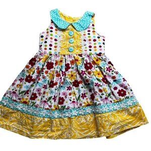 Jelly The Pug Girls Size 2T Floral Polka Dot Dress